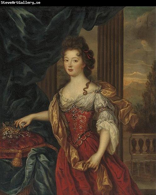 unknow artist Marie Therese de Bourbon dressed in a red and gold gown